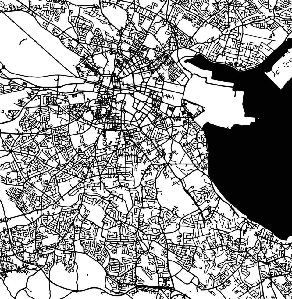 silueta mapa de Dublín Irlanda. vector