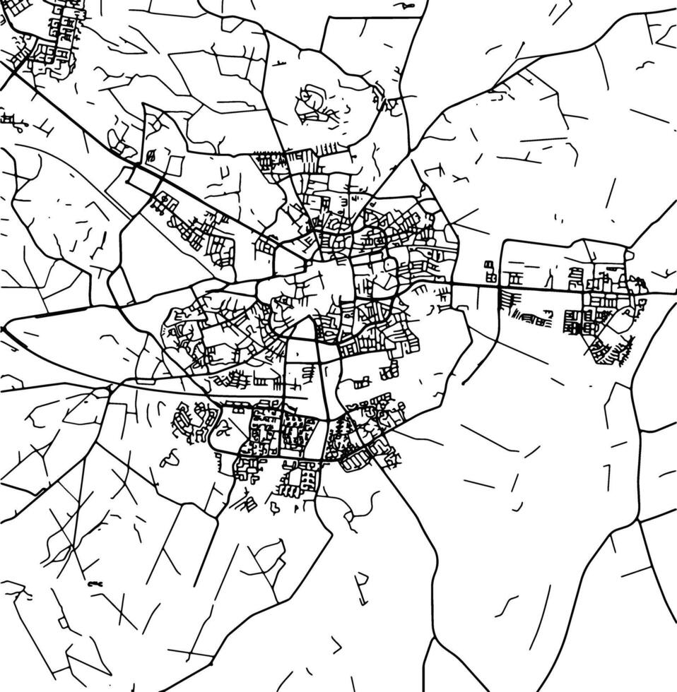 Silhouette map of Enschede Netherlands. vector