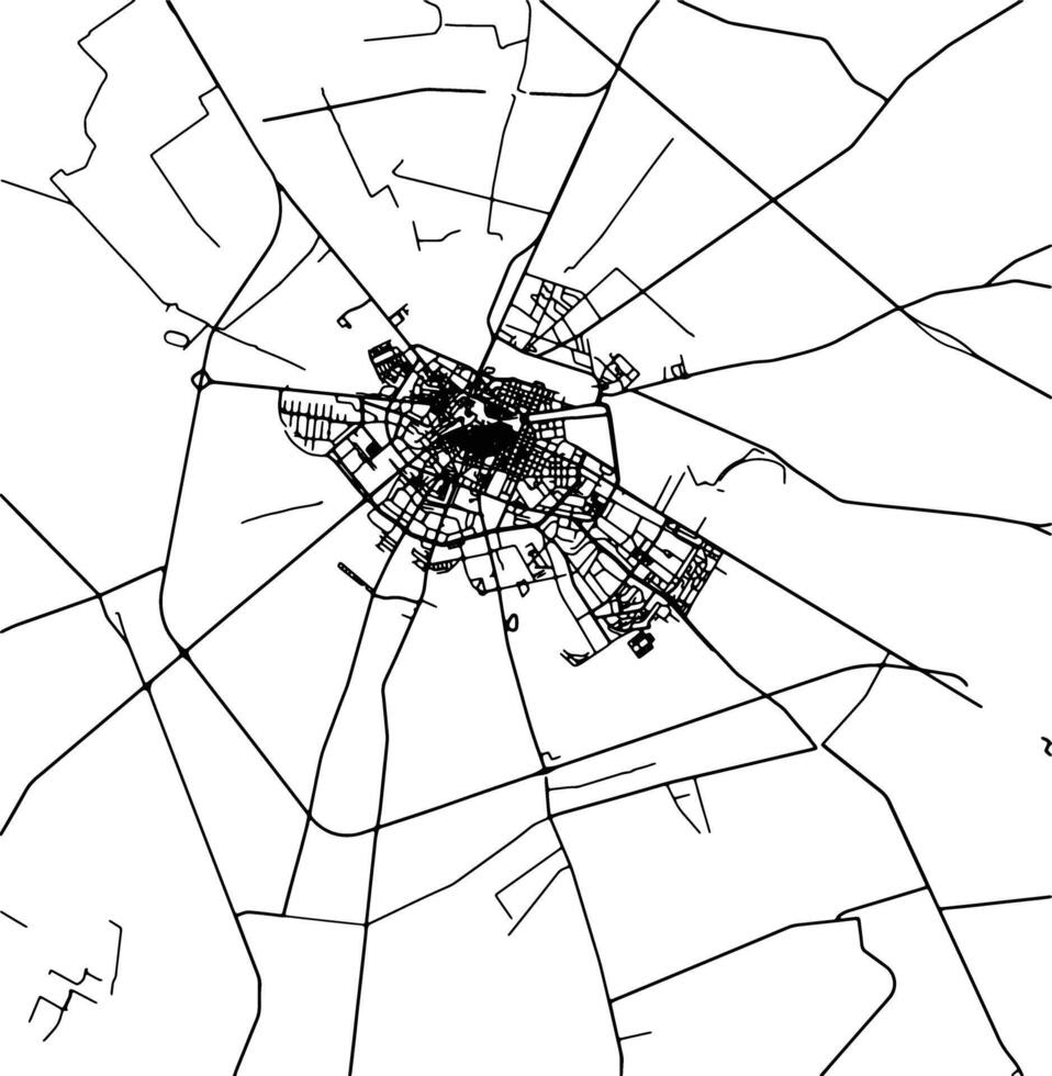 Silhouette map of Foggia Italy. vector