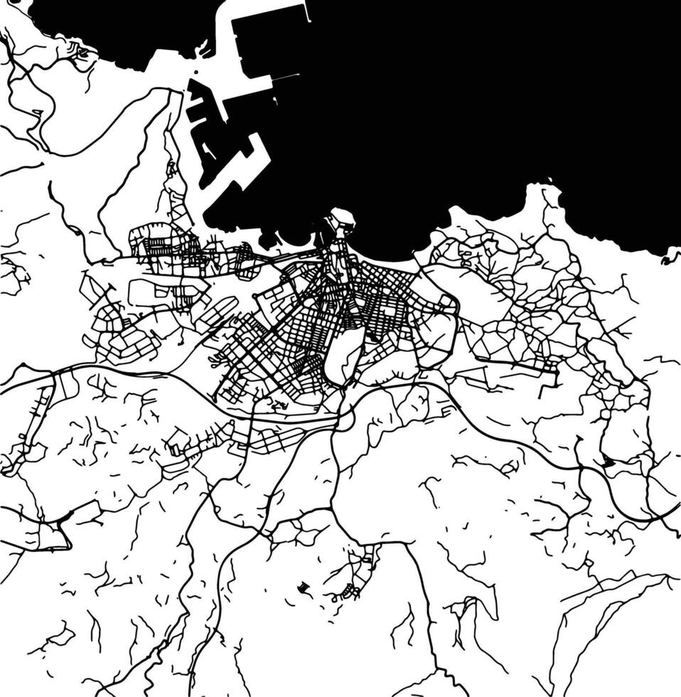 silueta mapa de gijon España. vector