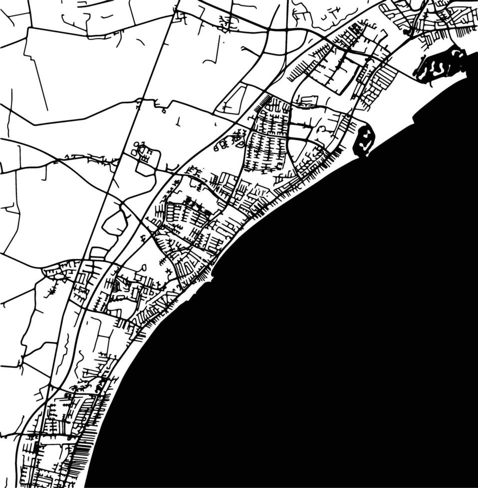 Silhouette map of Greve Denmark. vector