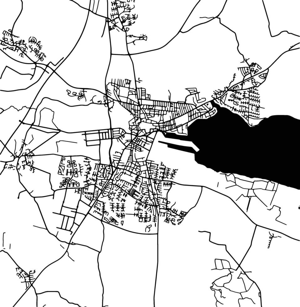 Silhouette map of Horsens Denmark. vector