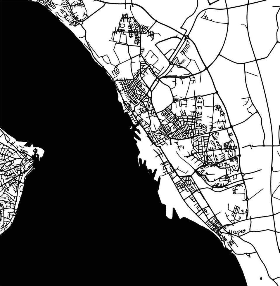 silueta mapa de helsingborg Suecia. vector