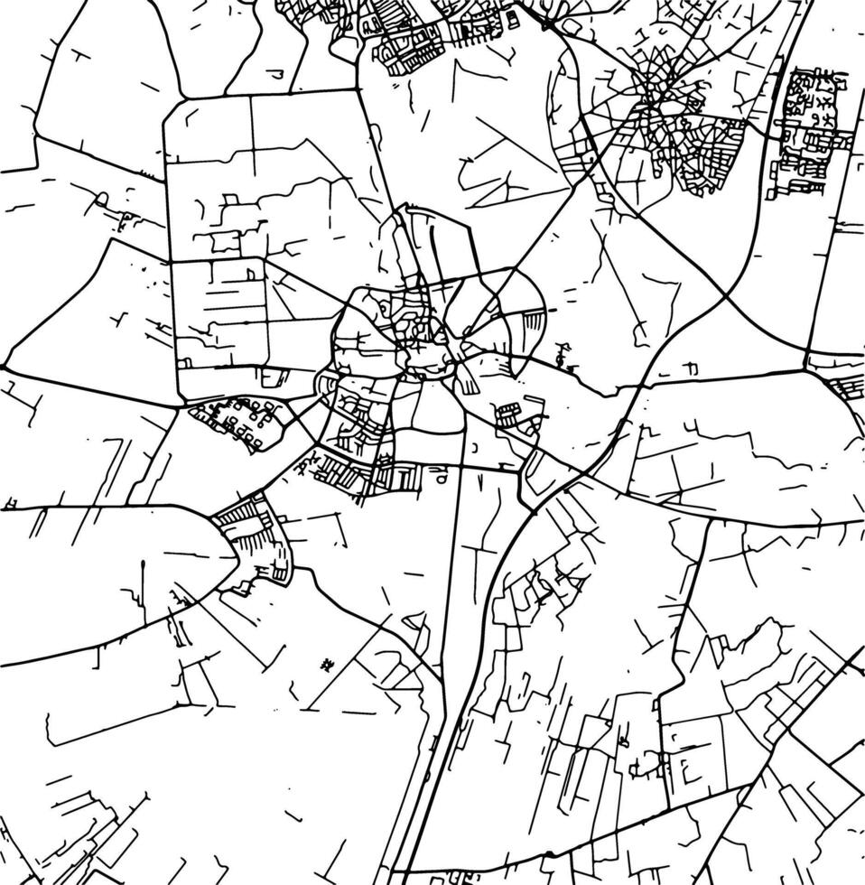 Silhouette map of Hilversum Netherlands. vector