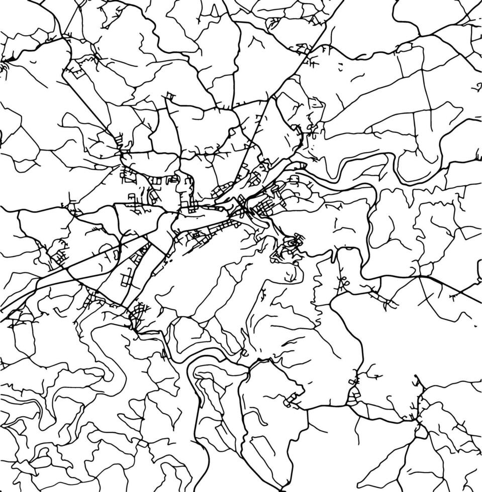 silueta mapa de karlovy variar checo república. vector