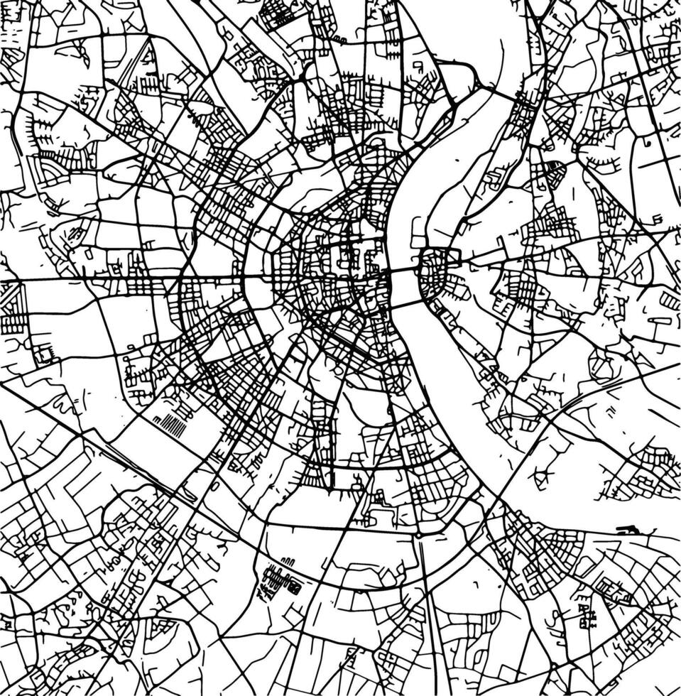 Silhouette map of Koeln Germany. vector