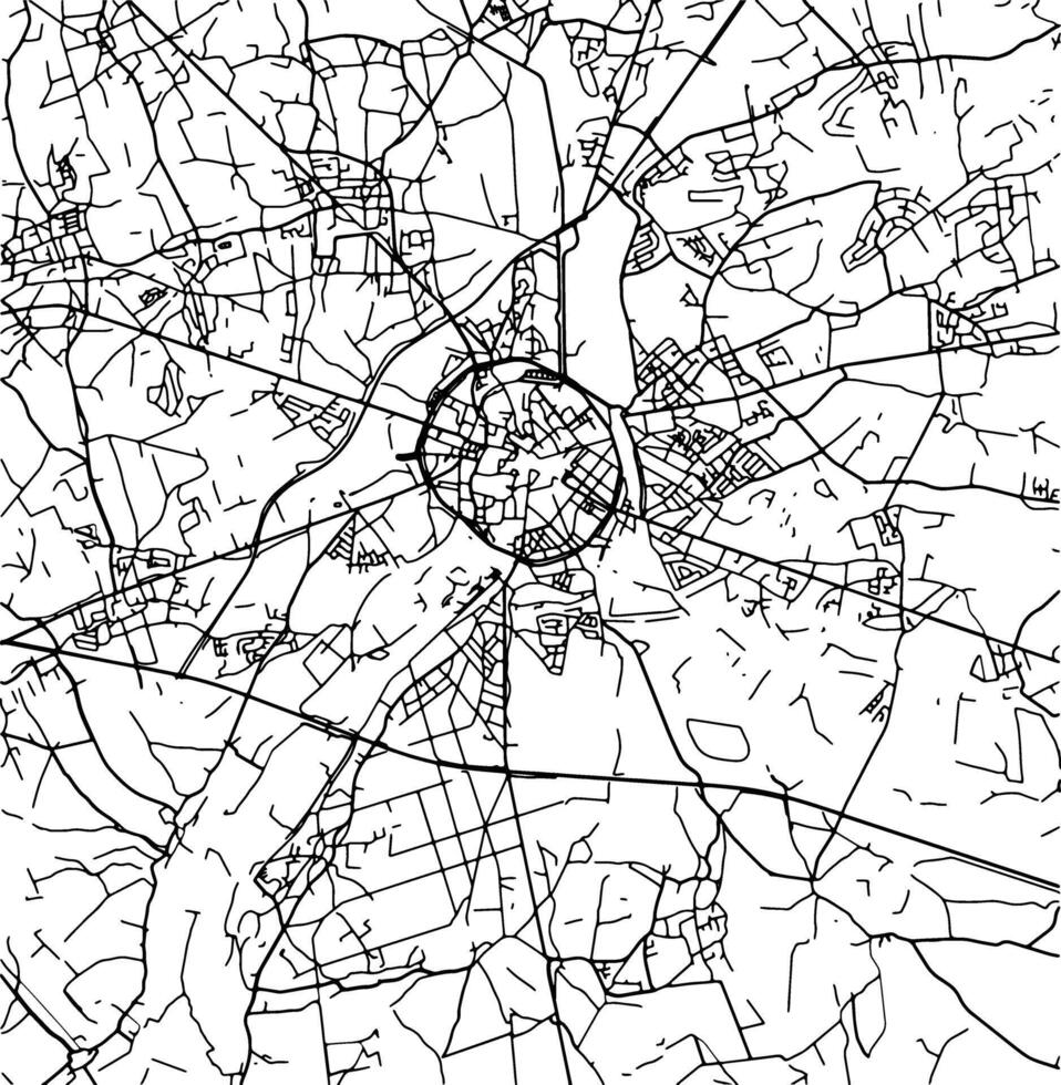 silueta mapa de Lovaina Bélgica. vector