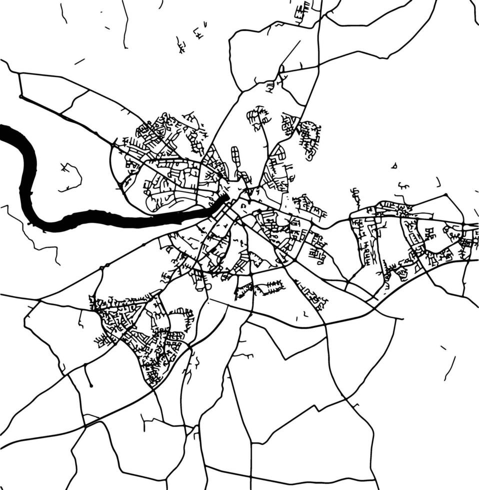 Silhouette map of Luimneach Ireland. vector