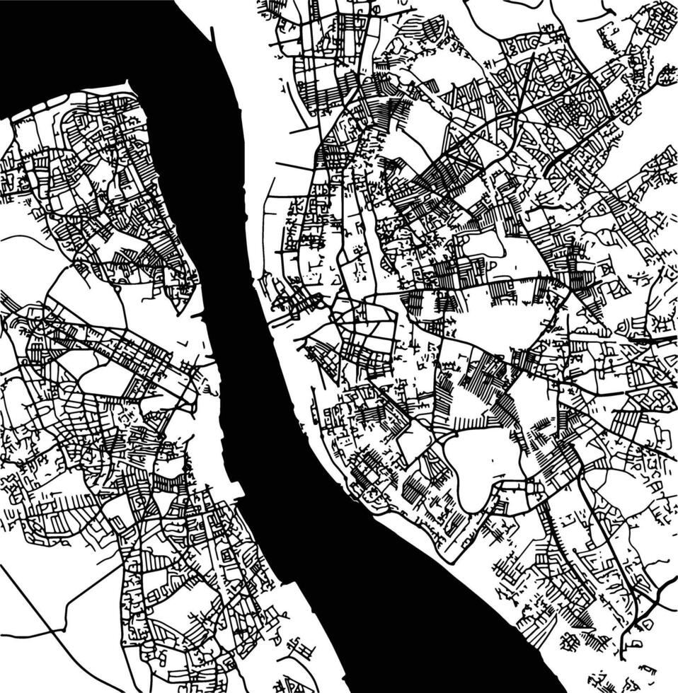Silhouette map of Liverpool United Kingdom. vector