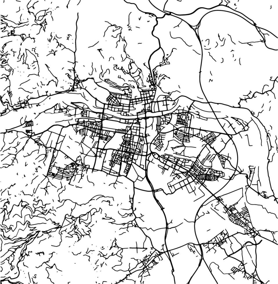 Silhouette map of Maribor Slovenia. vector