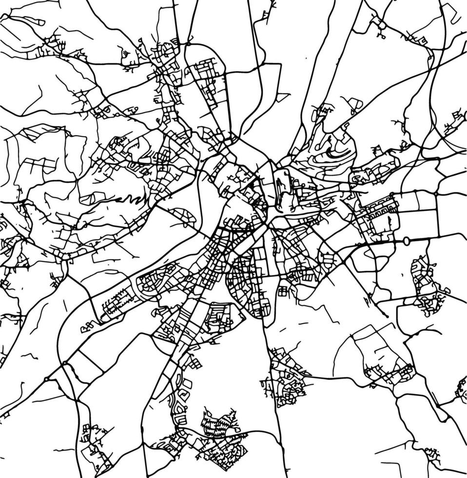 Silhouette map of Metz France. vector
