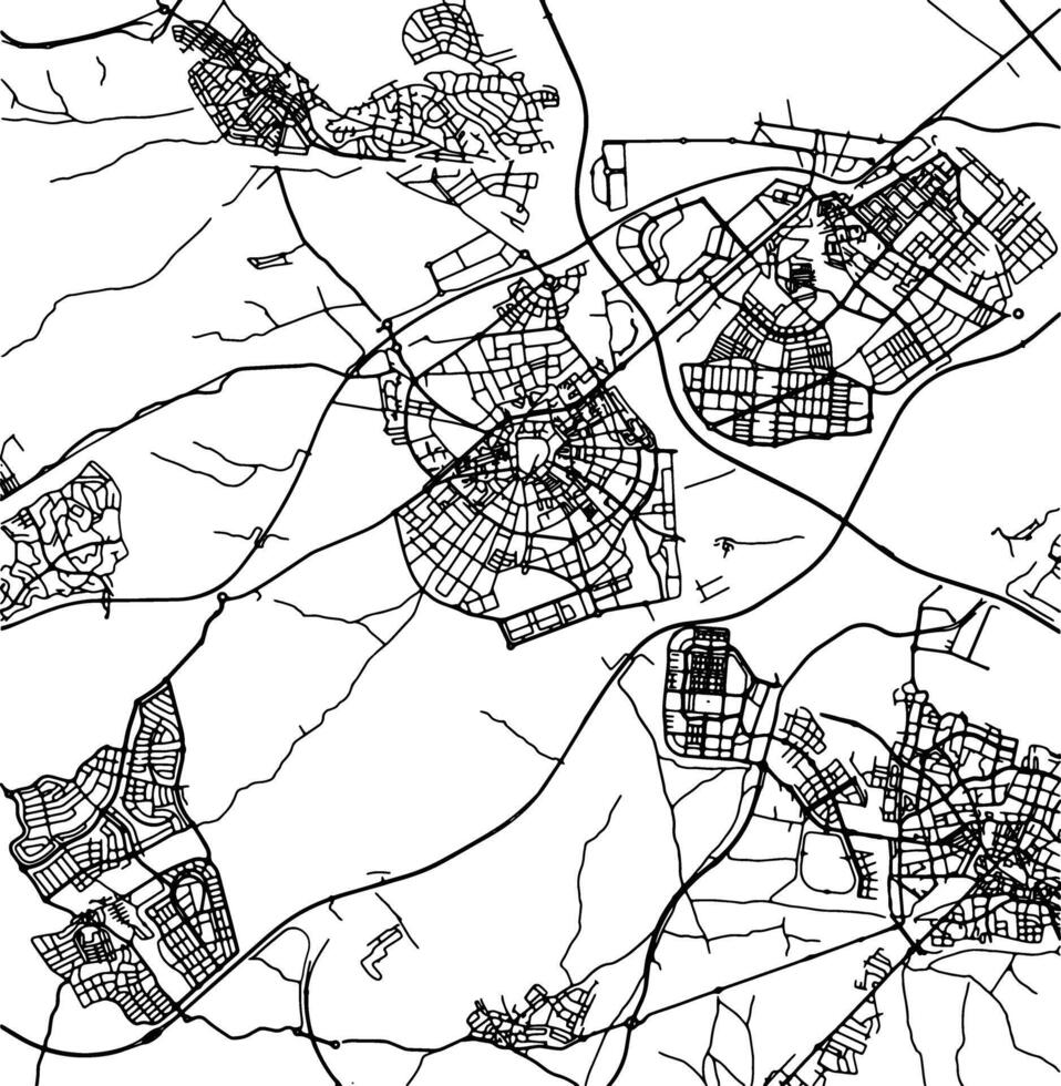 silueta mapa de Móstoles España. vector