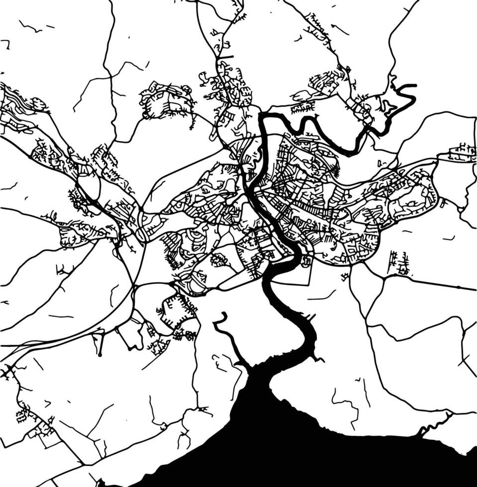 Silhouette map of Newport United Kingdom. vector