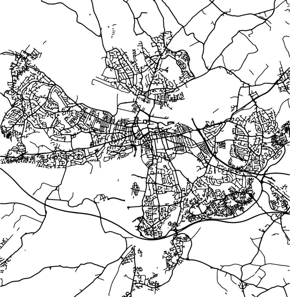 Silhouette map of Reading United Kingdom. vector