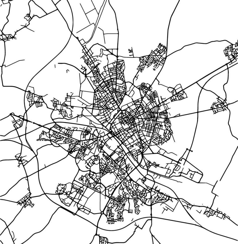 Silhouette map of Reims France. vector