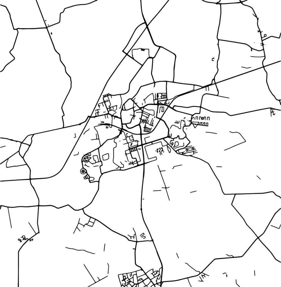 Silhouette map of Roosendaal Netherlands. vector