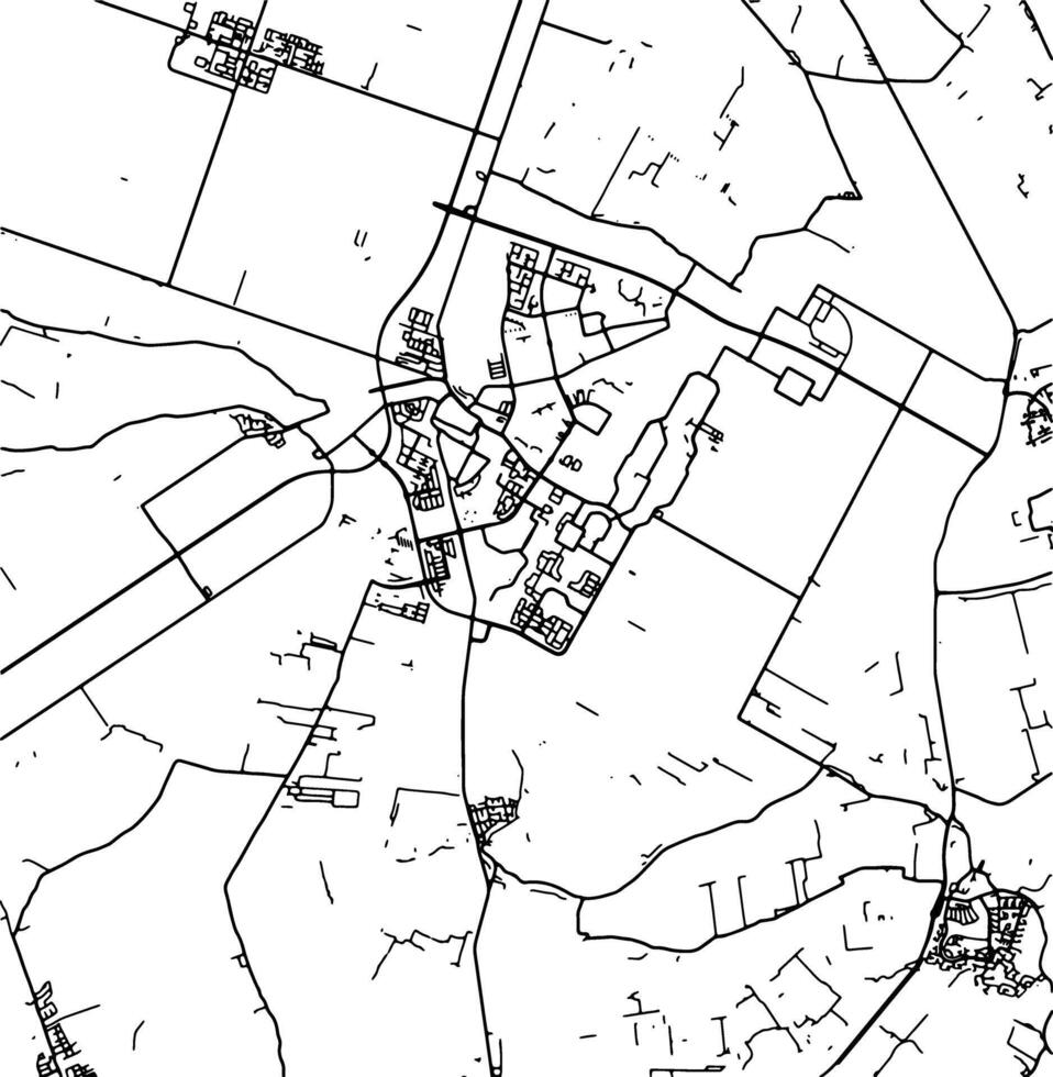 Silhouette map of Purmerend Netherlands. vector