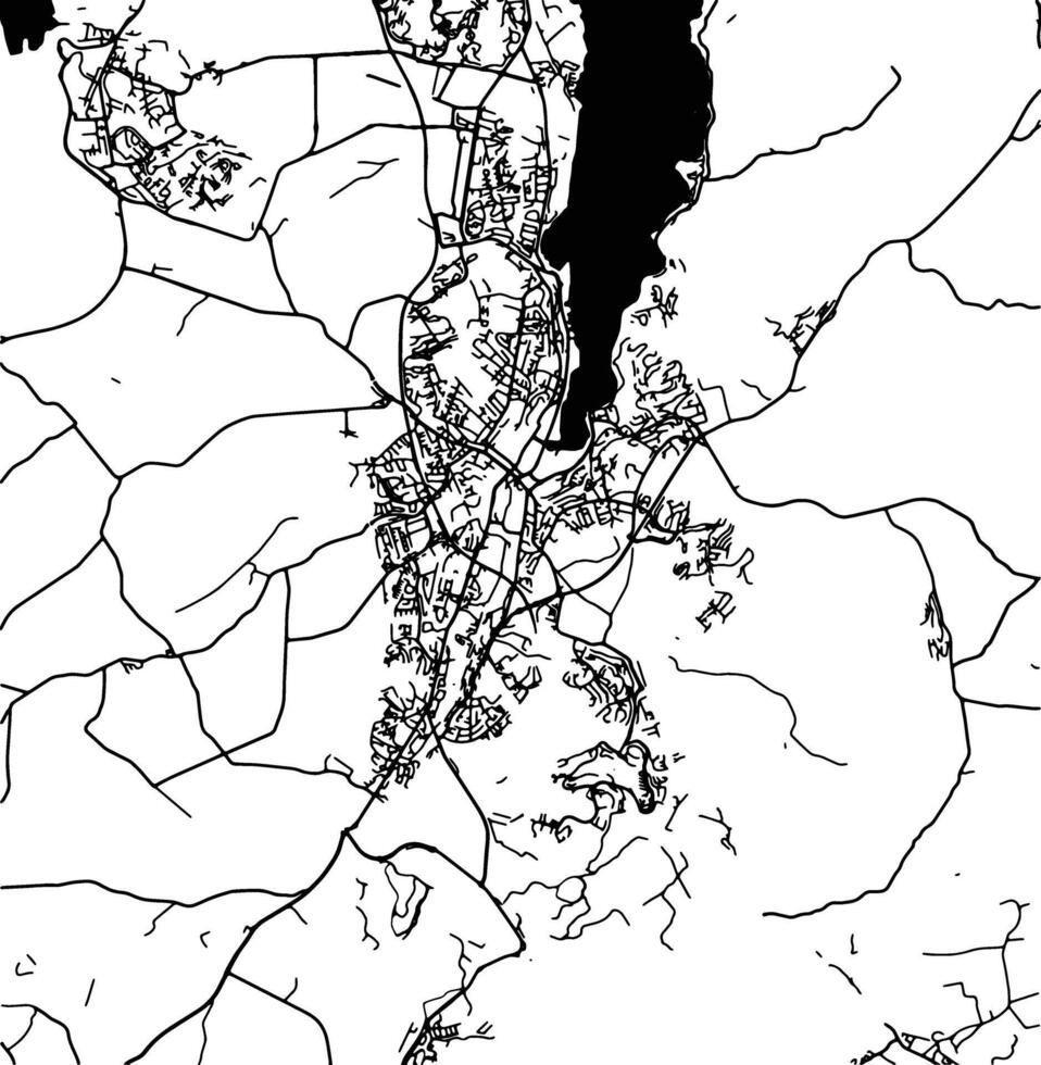 Silhouette map of Sandnes Norway. vector