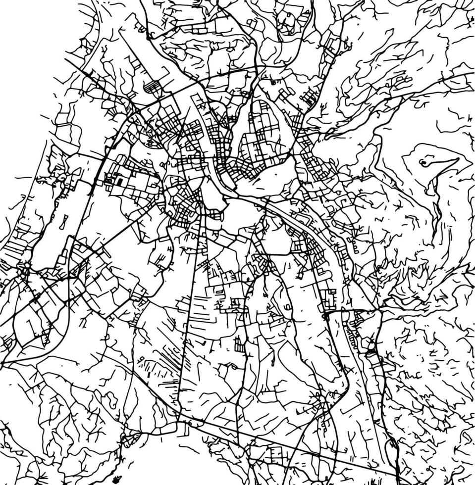 Silhouette map of Salzburg Austria. vector