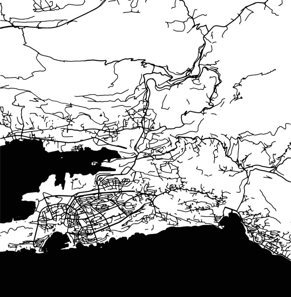 silueta mapa de Solín Croacia. vector