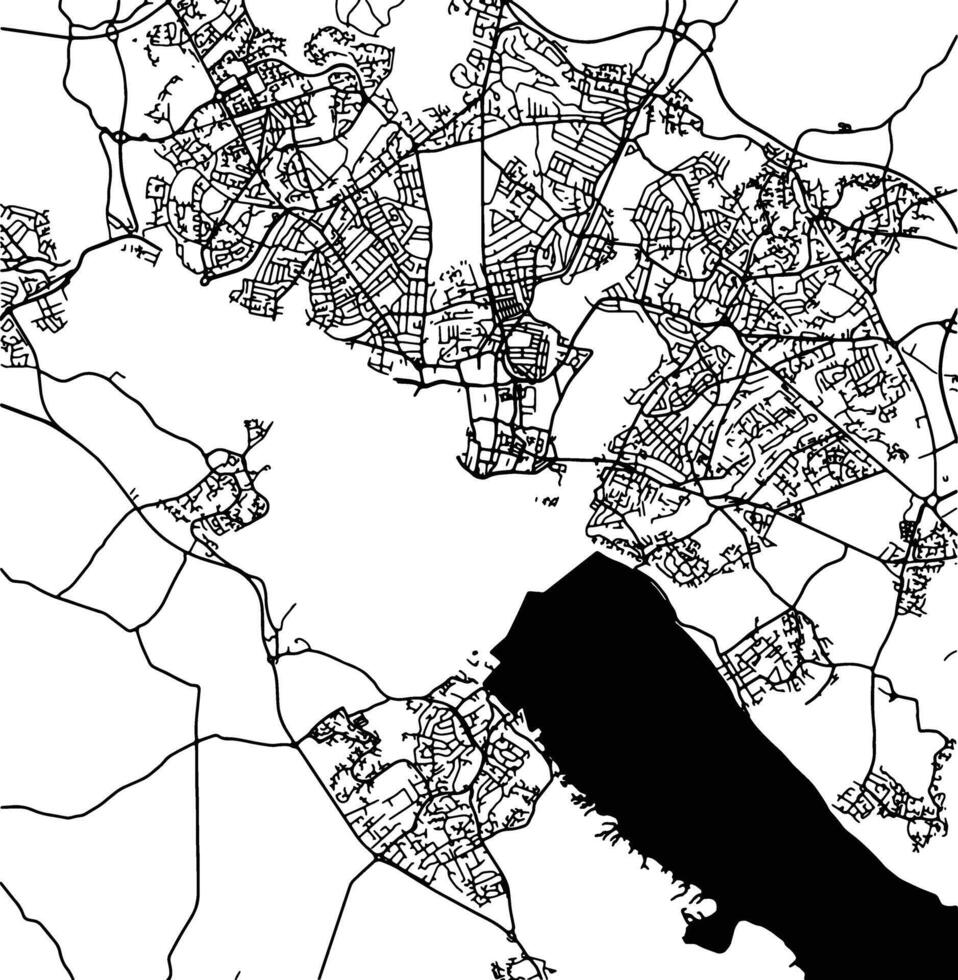 silueta mapa de Southampton unido Reino. vector