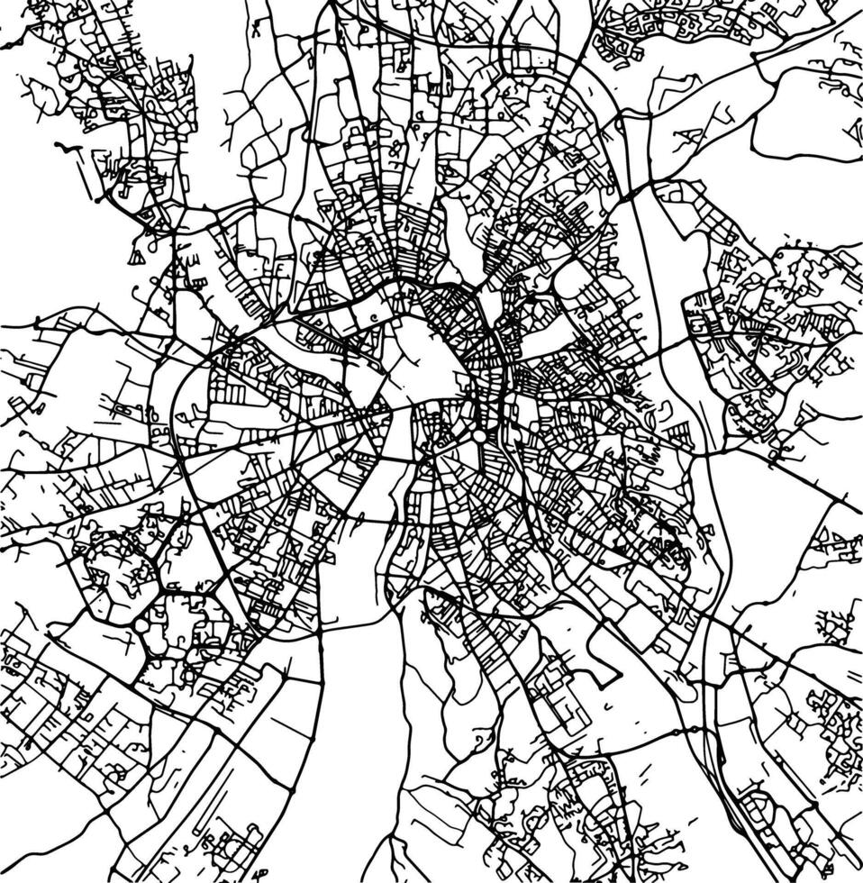 Silhouette map of Toulouse France. vector