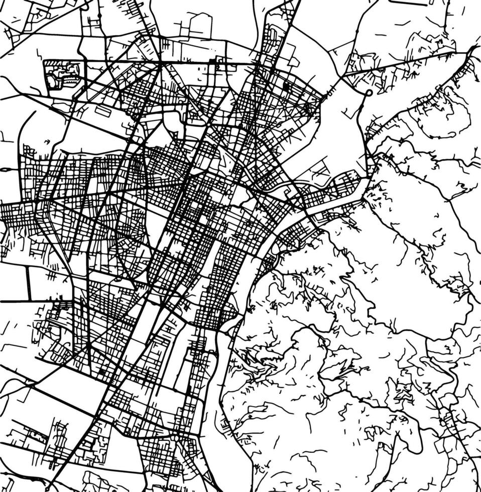 Silhouette map of Turin Italy. vector