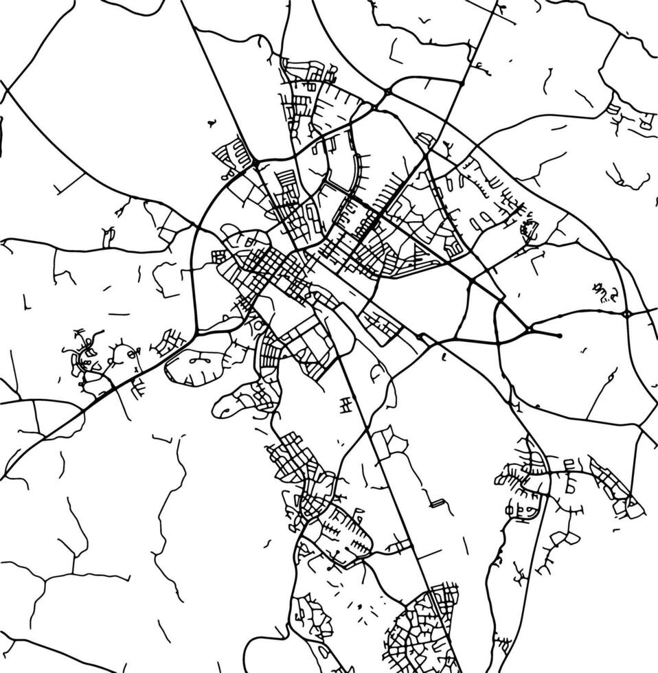 Silhouette map of Uppsala Sweden. vector