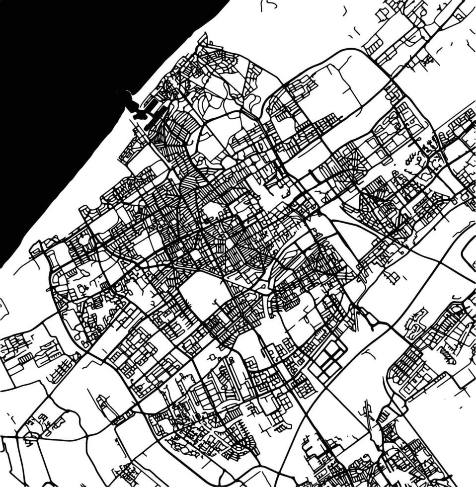 Silhouette map of The Hague Netherlands. vector