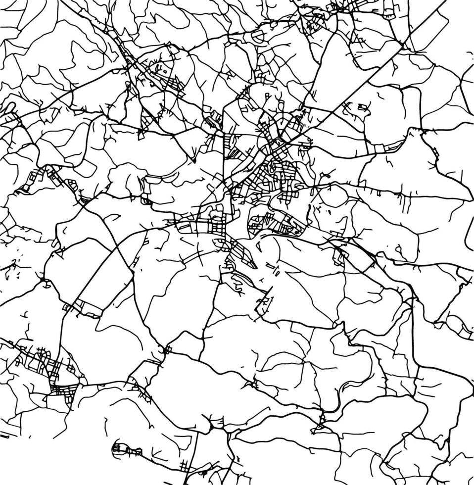 Silhouette map of Teplice Czech Republic. vector