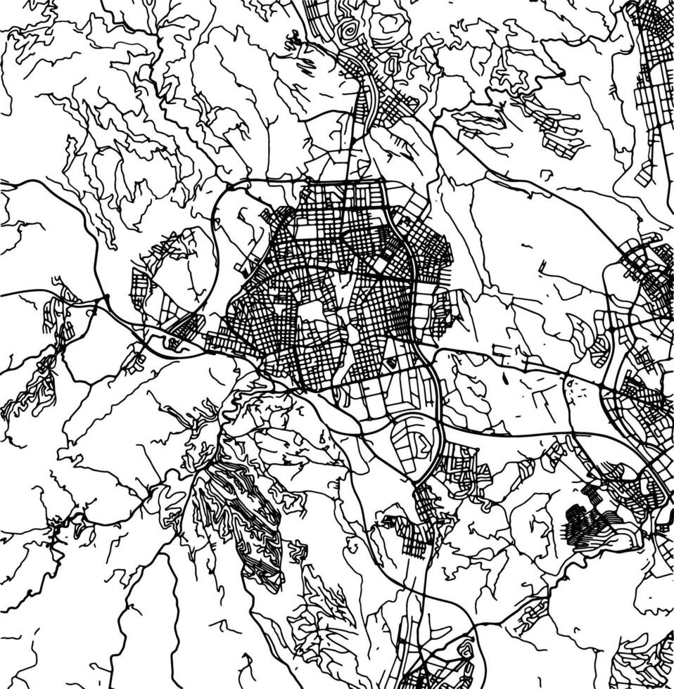 Silhouette map of Terrassa Spain. vector