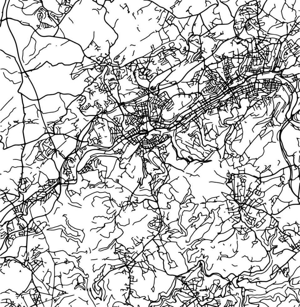 Silhouette map of Wuppertal Germany. vector