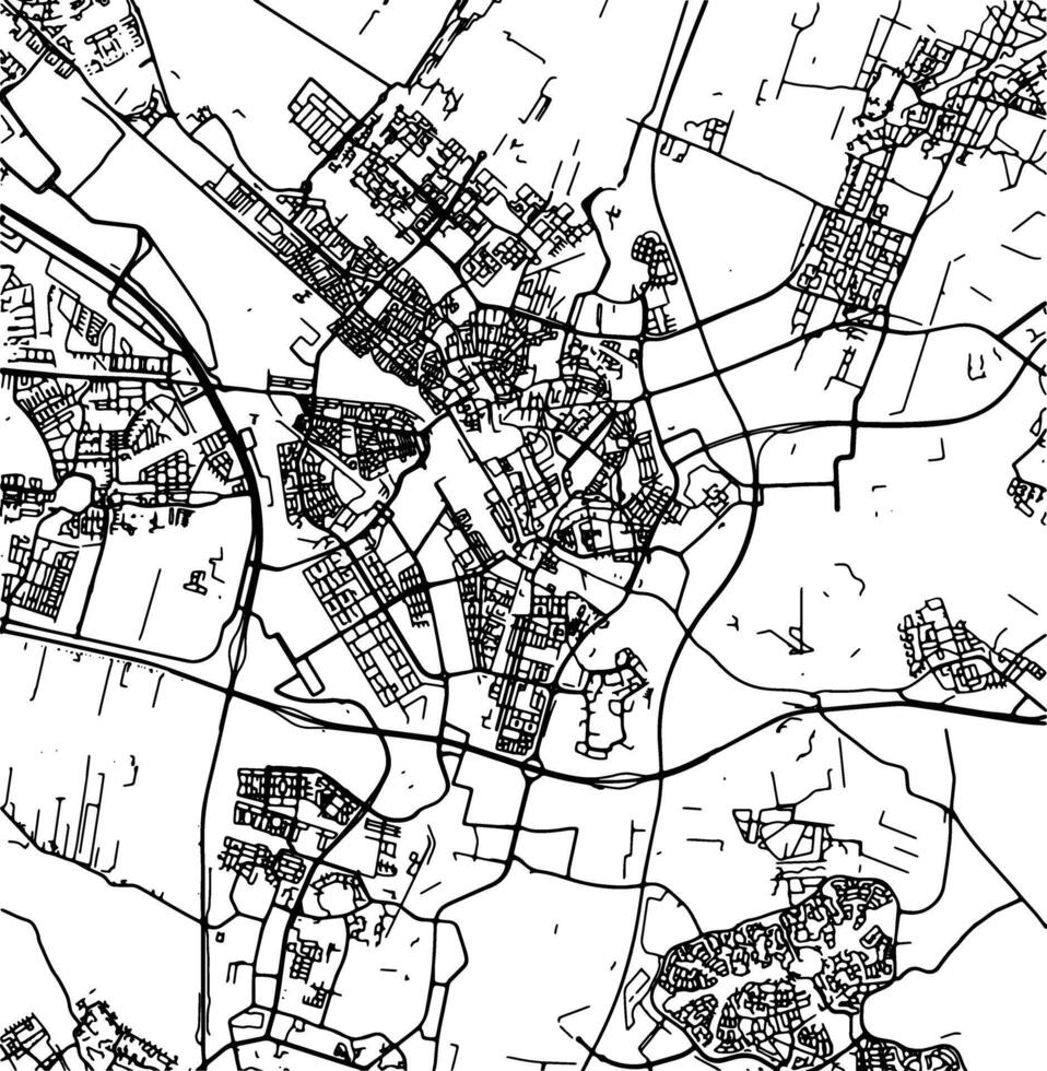 Silhouette map of Utrecht Netherlands. vector