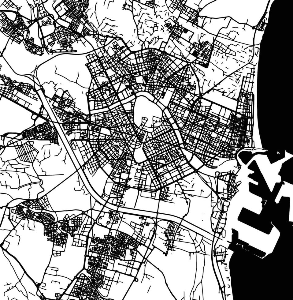 Silhouette map of Valencia Spain. vector