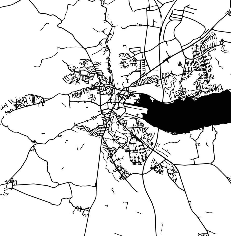 Silhouette map of Vejle Denmark. vector