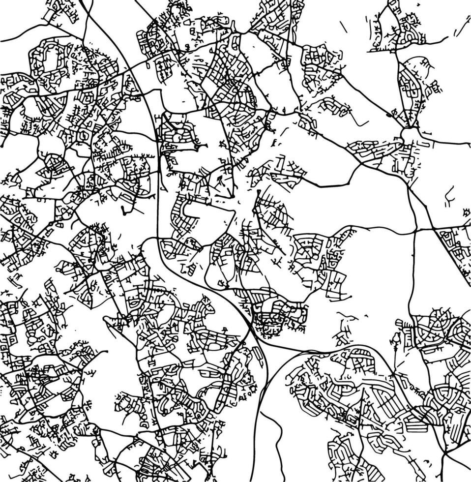 Silhouette map of Walsall United Kingdom. vector