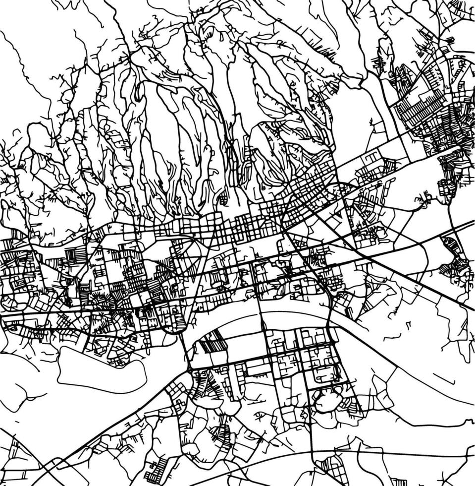 Silhouette map of Zagreb Croatia. vector