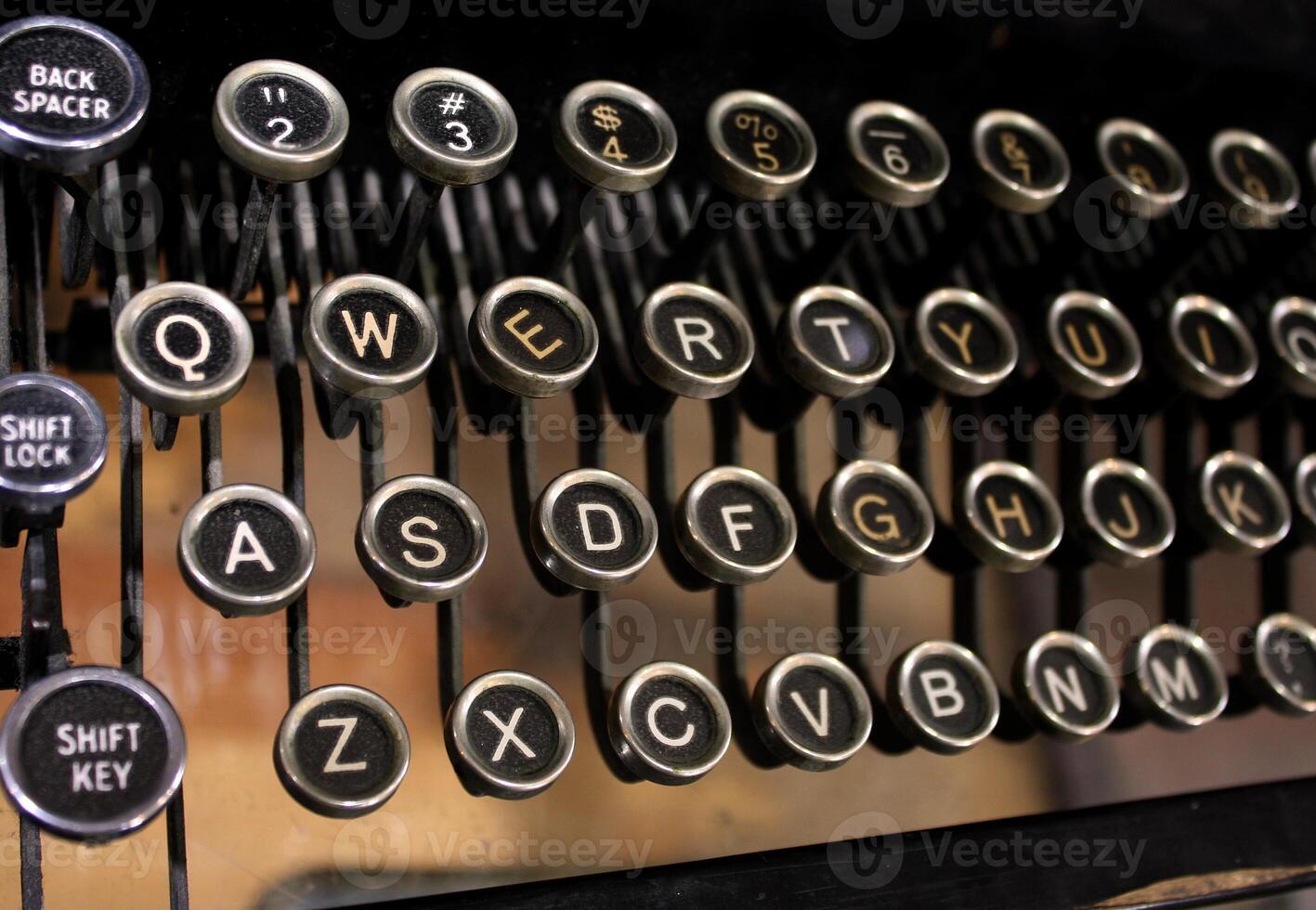 Close Up of Vintage Typewriter Keys photo