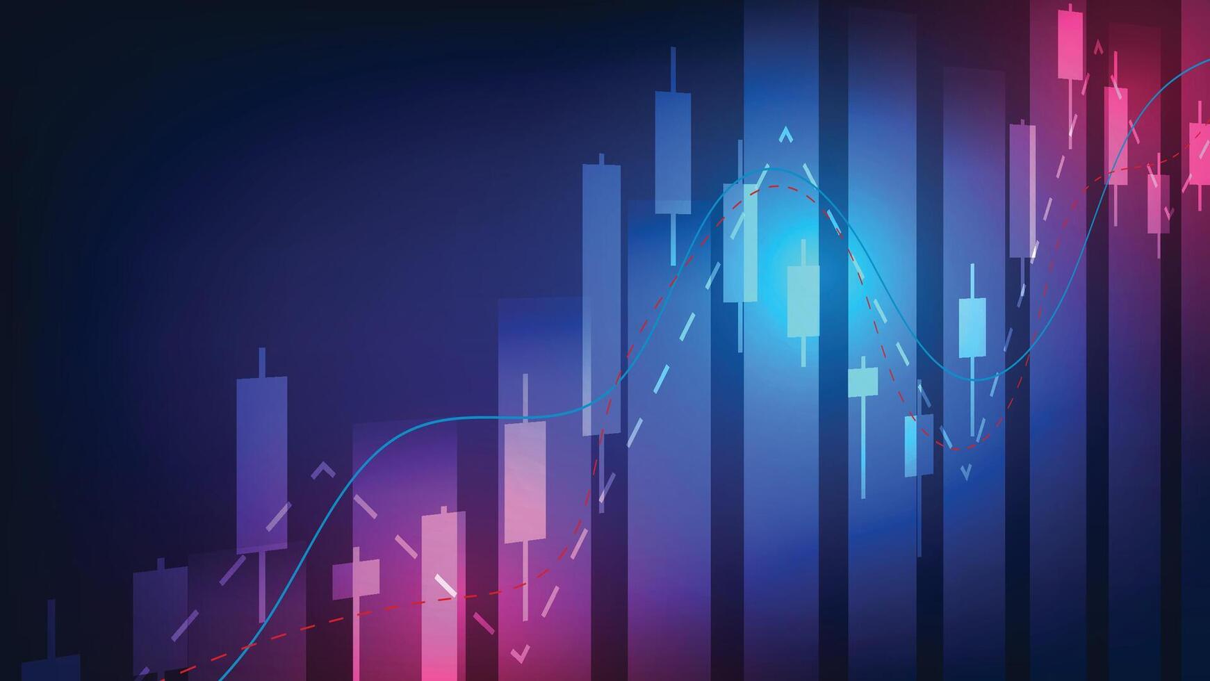 economy background. stock market graph with bar chart vector