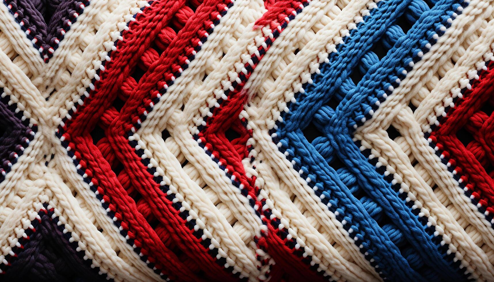 ai generado resumen tejido alfombra, vibrante colores, hecho en casa artesanía, indígena cultura decoración generado por ai foto