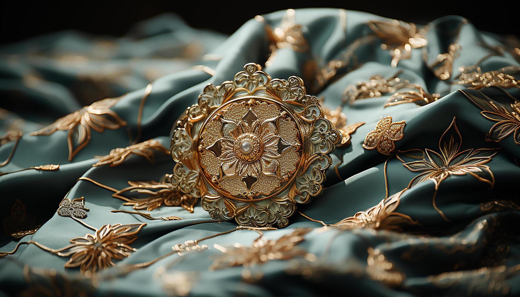AI generated Fashionable antique jewelry symbolizes wealth and elegance in cultures generated by AI photo