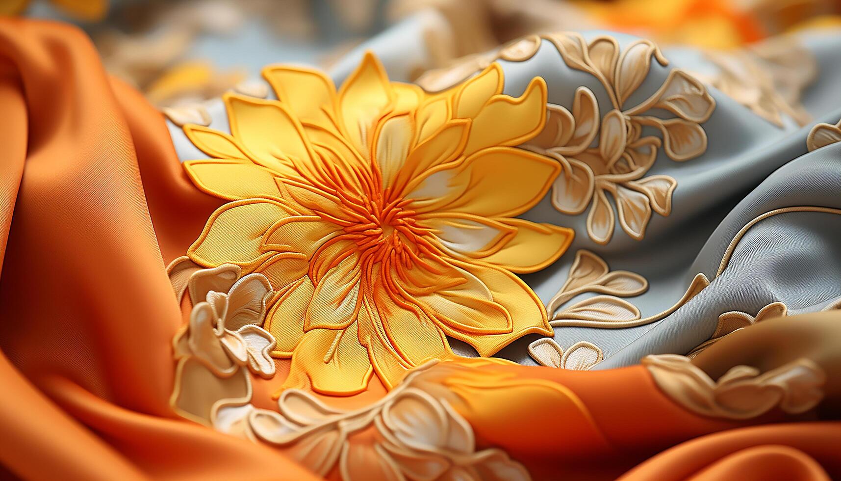 AI generated Silk elegance, smooth petals, yellow blossom symbolize celebration and love generated by AI photo