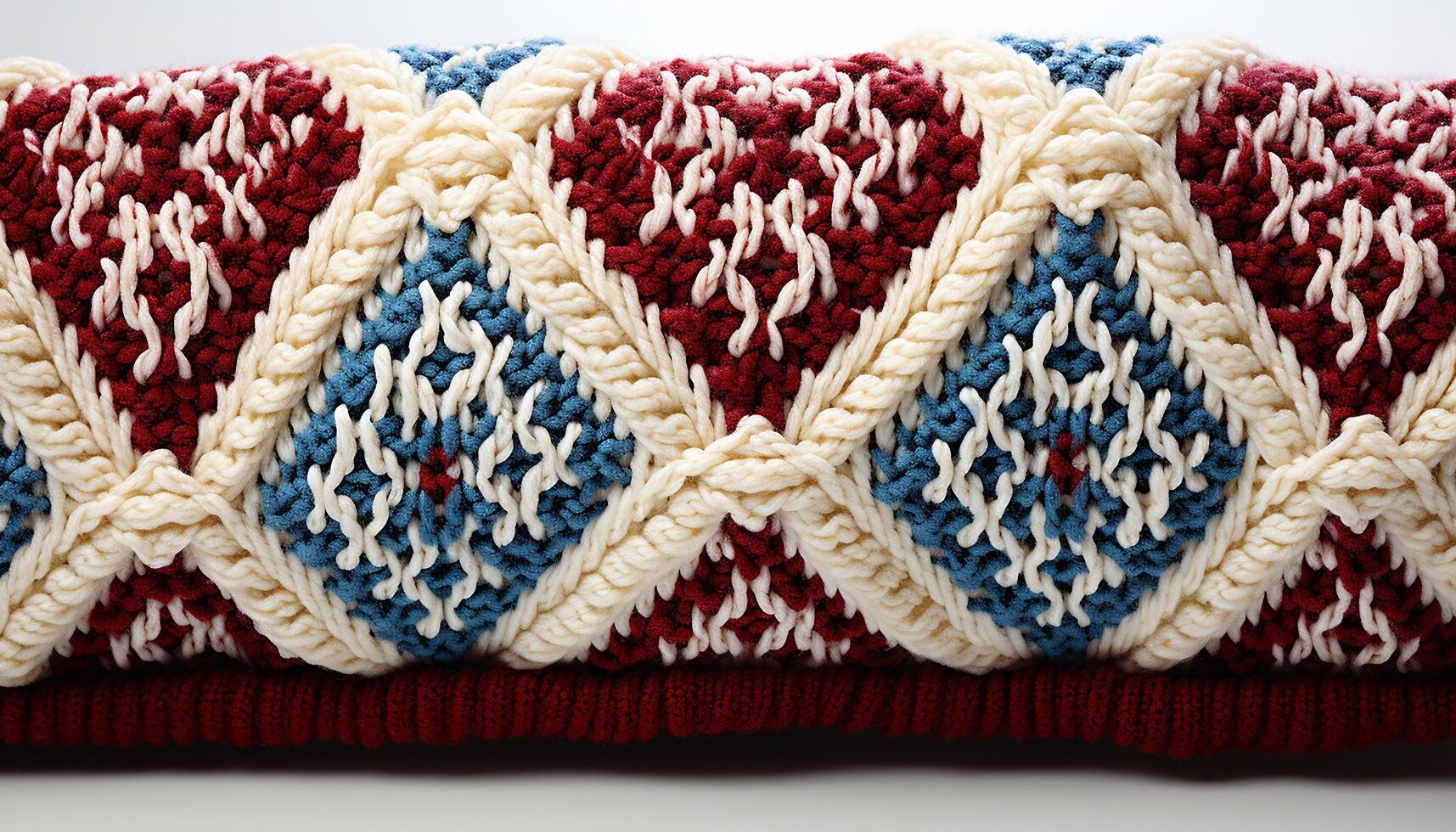 AI generated Woven wool rug, a craft of cultures, a textile masterpiece generated by AI photo