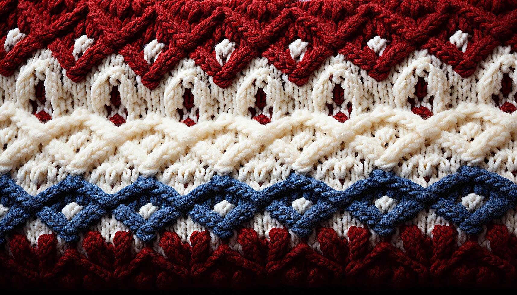AI generated Woven pattern, warm clothing, knitting craft, softness in yellow generated by AI photo