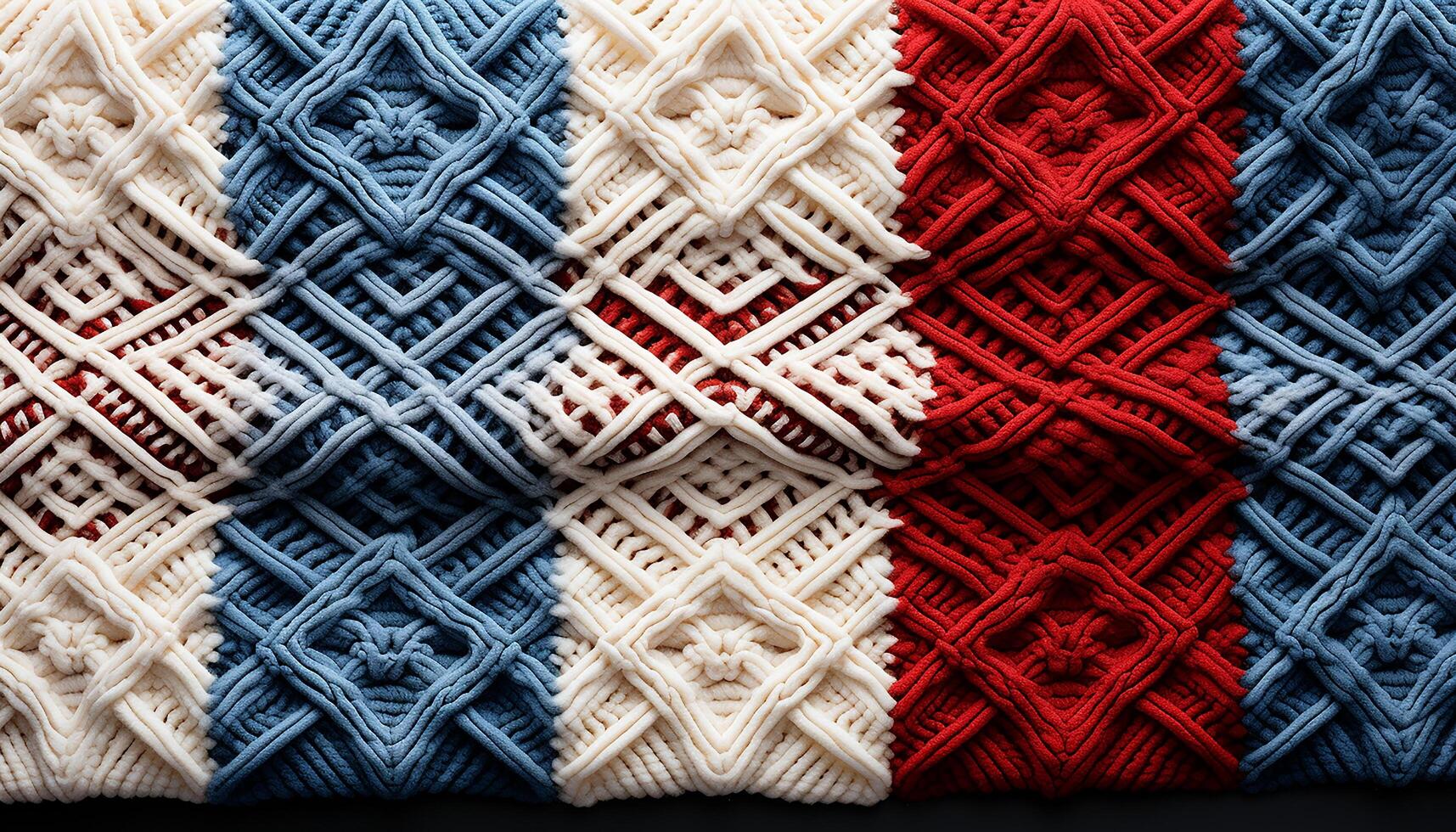 AI generated Vibrant colored wool textiles sewn in abstract fashion design generated by AI photo