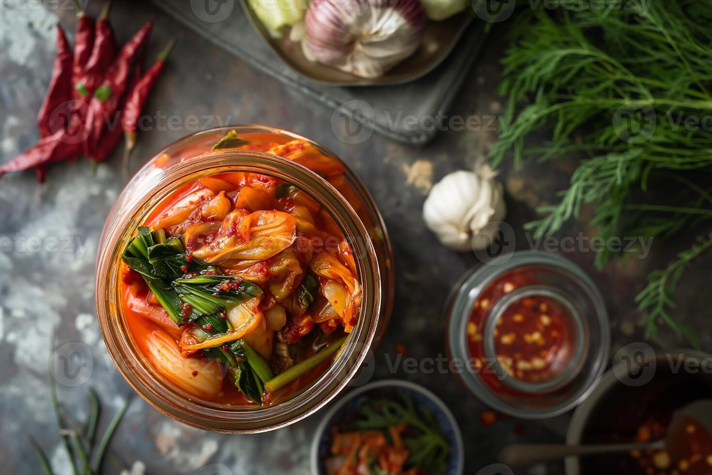 AI generated Asian cuisine. Korean kimchi. Food photo