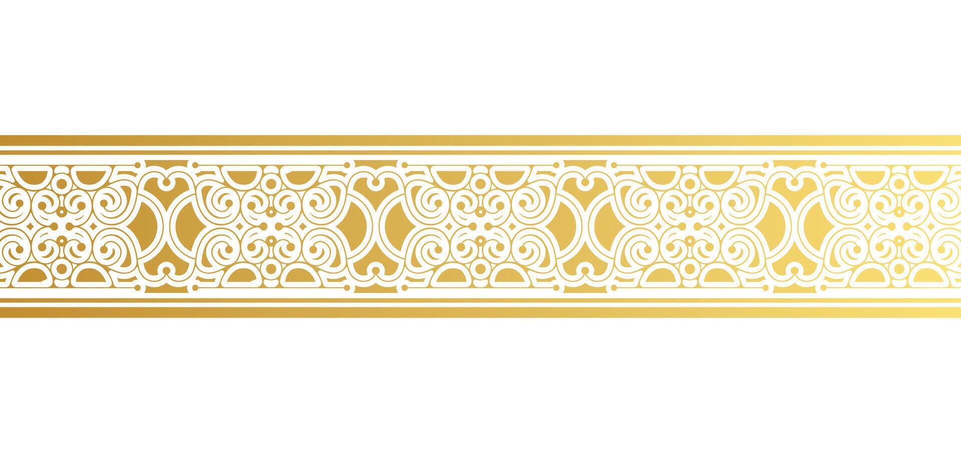 elegante plantilla de borde ornamental dorado vector