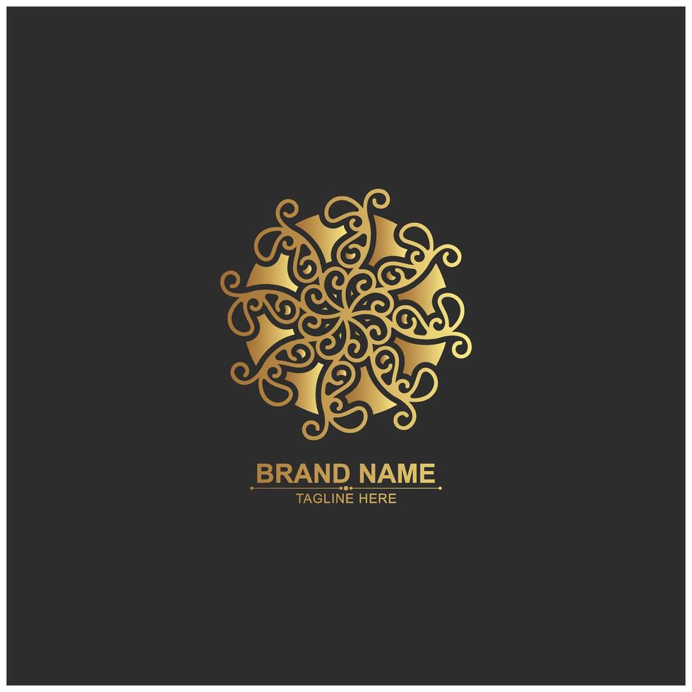 luxury ornament logo line art vector