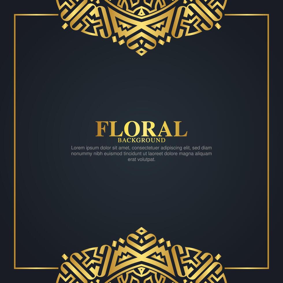 fondo de marco floral decorativo dorado de lujo vector