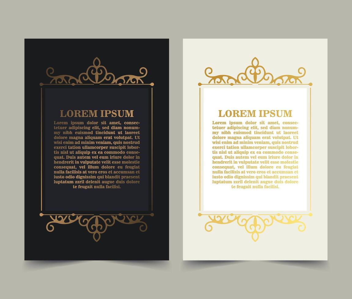 Luxury ornament greeting card vector template